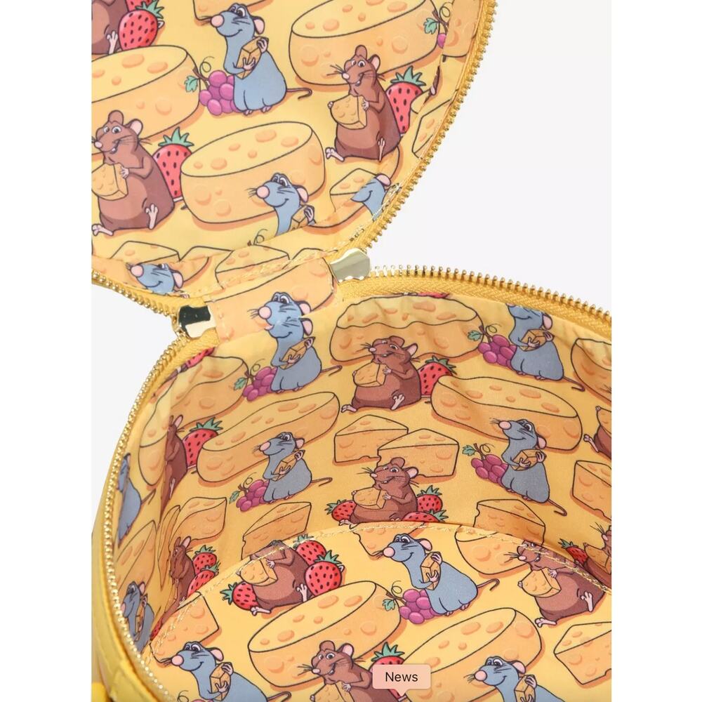 Loungefly Disney Pixar Ratatouille Cheese Wheel Strawberry Scented Crossbody Bag - Picture 4 of 6
